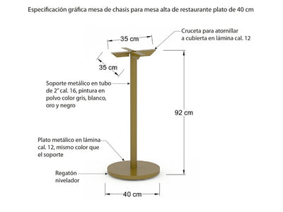 Base de Mesa Alta Mak 40CM