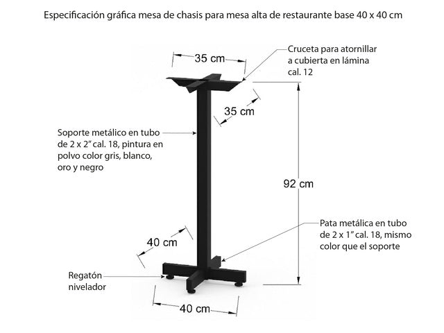 Base de Mesa Alta Lars Cruz 40CM