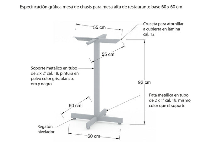 Base de Mesa Alta Lars 60cm