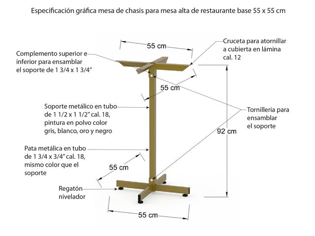 Base de Mesa Alta Lars 55cm