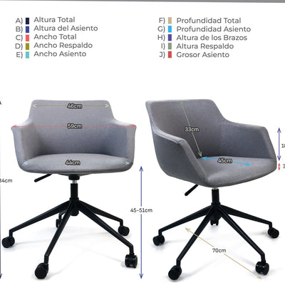 Silla Alassio Gris con Ruedas
