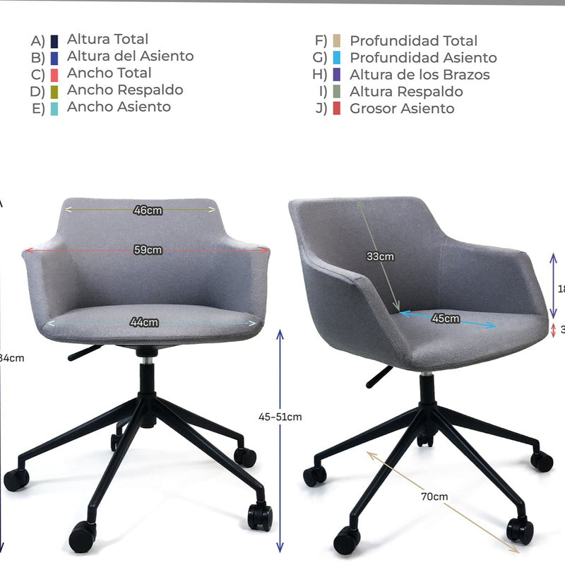 Silla Alassio Gris con Ruedas