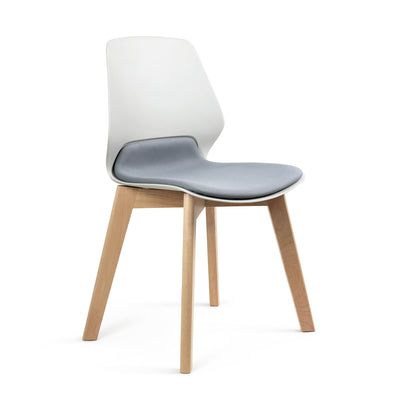 Silla Kolbe B. madera, asiento tapizado