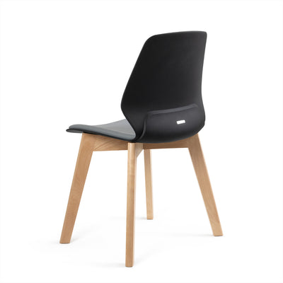 Silla Kolbe B. madera, asiento tapizado